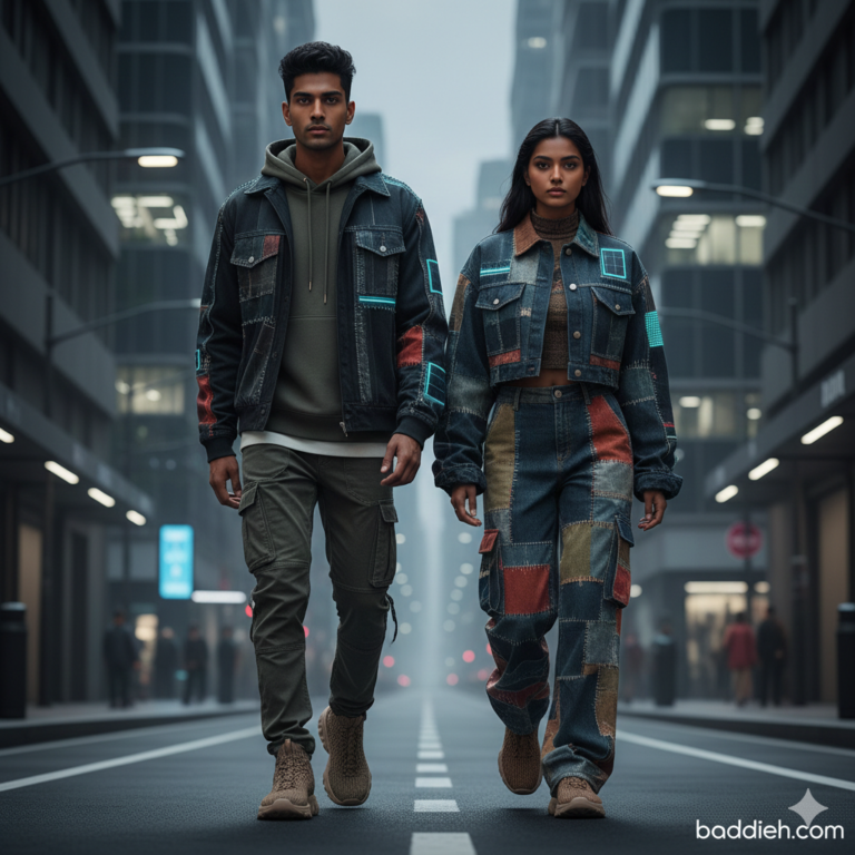 Top 5 Sustainable Streetwear Trends 2026: Look Cool, Save the Planet A stylish model wearing eco-friendly sustainable streetwear trends 2026 on a modern city street baddieh.com.